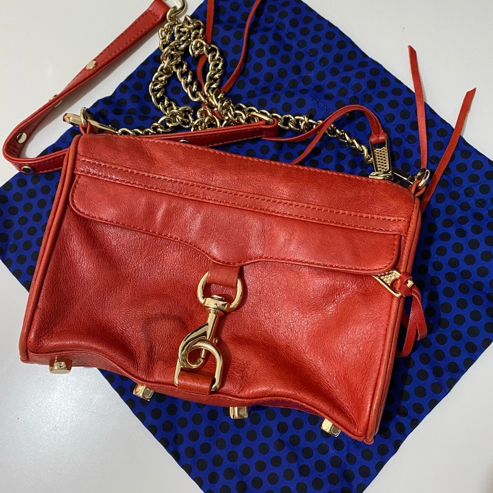 Rebecca Minkoff Mini MAC Crossbody (red & gold)